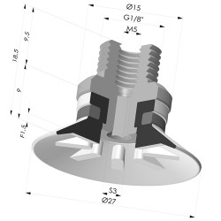 Ventosa plana Série 90 Ø 27 mm