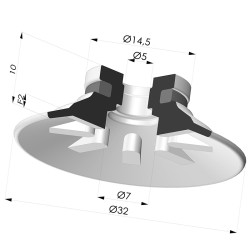 Ventosa plana Série 90 Ø 31,8 mm