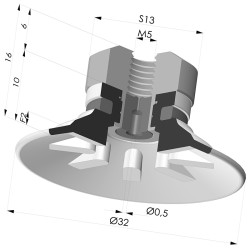 Ventosa plana Série 90 Ø 31,8 mm