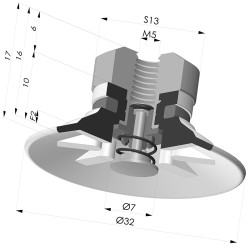 Ventosa plana Série 90 Ø 31,8 mm
