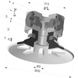 Ventosa plana Série 90 Ø 31,8 mm