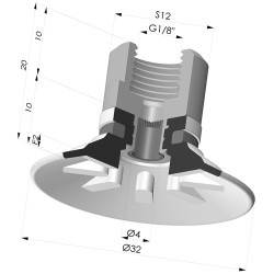 Ventosa plana Série 90 Ø 31,8 mm