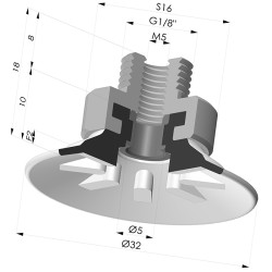 Ventosa plana Série 90 Ø 31,8 mm