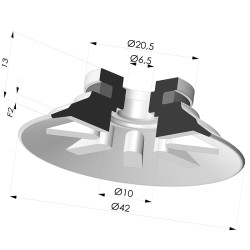 Ventosa plana Série 90 Ø 42,3 mm