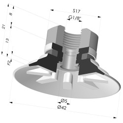 Ventosa plana Série 90 Ø 42,3 mm