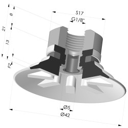 Ventosa plana Série 90 Ø 42,3 mm