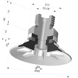 Ventosa plana Série 90 Ø 42,3 mm