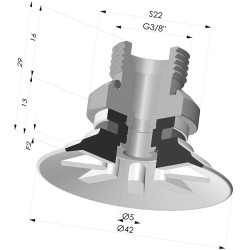 Ventosa plana Série 90 Ø 42,3 mm