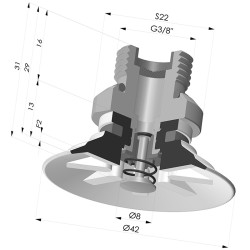 Ventosa plana Série 90 Ø 42,3 mm
