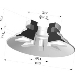 Ventosa plana Série 90 Ø 53 mm
