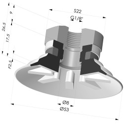 Ventosa plana Série 90 Ø 53 mm