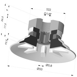 Ventosa plana Série 90 Ø 53 mm