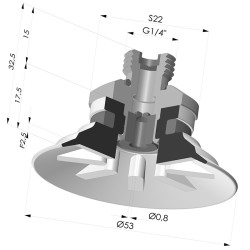 Ventosa plana Série 90 Ø 53 mm