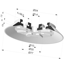 Ventosa plana Série 90 Ø 75 mm