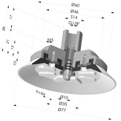 Ventosa plana Série 90 Ø 75 mm