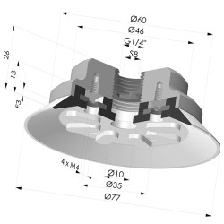 Ventosa plana Série 90 Ø 75 mm