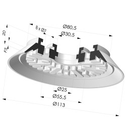 Ventosa plana Série 90 Ø 110 mm