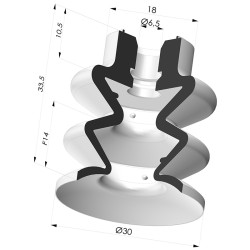 Ventosa 2.5 Fole Série 8 Ø 30MM