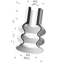 Ventosa 2.5 Fole Série 8 Ø 30MM