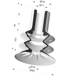 Ventosa 2.5 Fole Série 8 Ø 40MM