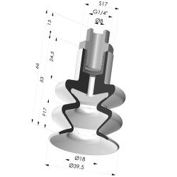 Ventosa 2.5 Fole Série 8B Ø 40MM