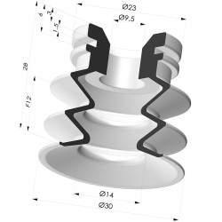 Ventosa 2.5 Fole Série 8SC Ø 30MM