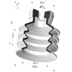 Ventosa 3.5 Fole Série 82SB Ø 30MM