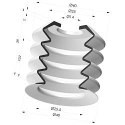 Ventosa 4.5 Fole Série 8 Ø 40MM