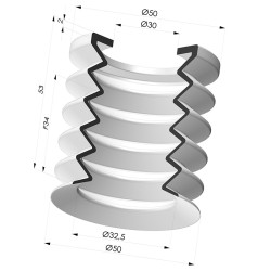 Ventosa 4.5 Fole Série 8 Ø 49,8 mm