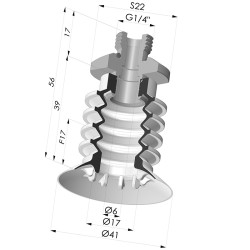 Ventosa 4.5 Fole Série 95 Ø 41MM