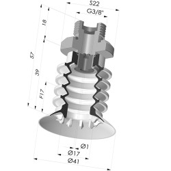 Ventosa 4.5 Fole Série 95 Ø 41MM