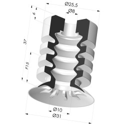 Ventosa 4.5 Fole Série 95-2 Ø 31MM