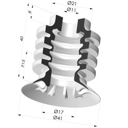 Ventosa 4.5 Fole Série 95-2 Ø 41MM