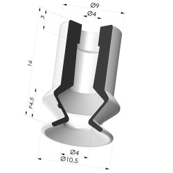 Ventosa 1.5 Fole Série 91 Ø 10,5 mm