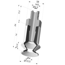 Ventosa 1.5 Fole Série 91 Ø 10,5 mm