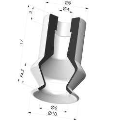 Ventosa 1.5 Fole Série 91 Ø 10,2 mm