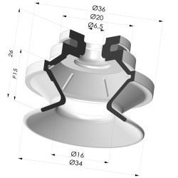 Ventosa 1.5 Fole Série 91 Ø 34MM