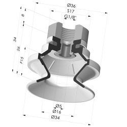 Ventosa 1.5 Fole Série 91 Ø 34MM