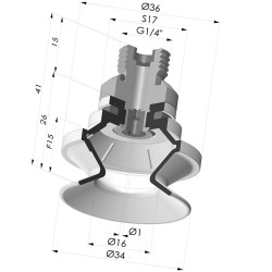 Ventosa 1.5 Fole Série 91 Ø 34MM