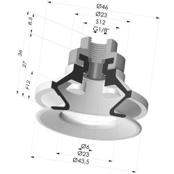 Ventosa 1.5 Fole Série 91 Ø 40MM