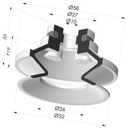 Ventosa 1.5 Fole Série 91 Ø 50MM