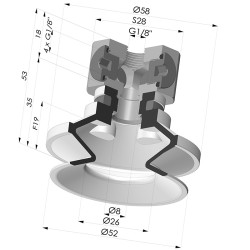 Ventosa 1.5 Fole Série 91 Ø 50MM