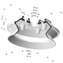 Ventosa 1.5 Fole Série 91 Ø 114 mm