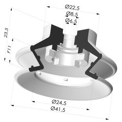 Ventosa 1.5 Fole Série 97B Ø 41,4 mm