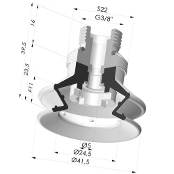 Ventosa 1.5 Fole Série 97B Ø 41,4 mm