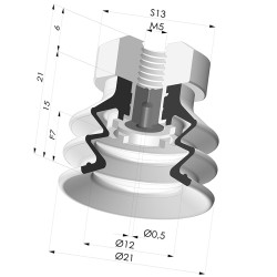 Ventosa 2.5 Fole Série 96C Ø 20MM