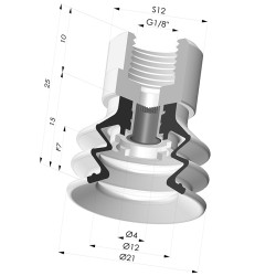 Ventosa 2.5 Fole Série 96C Ø 20MM