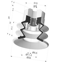 Ventosa 2.5 Fole Série 96C Ø 25MM