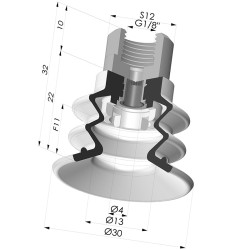 Ventouse 2.5 Soufflets Série 96C Ø 30MM
