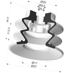 Ventosa 2.5 Fole Série 96 Ø 35MM